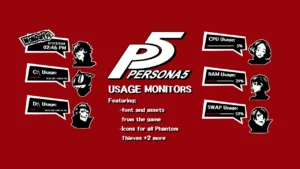 Persona 5 System Monitoring Rainmeter Skin