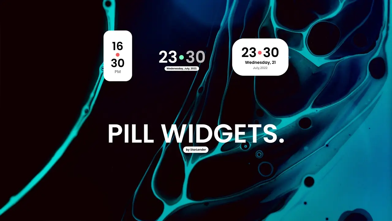 Pill Widgets Clock Rainmeter Skin